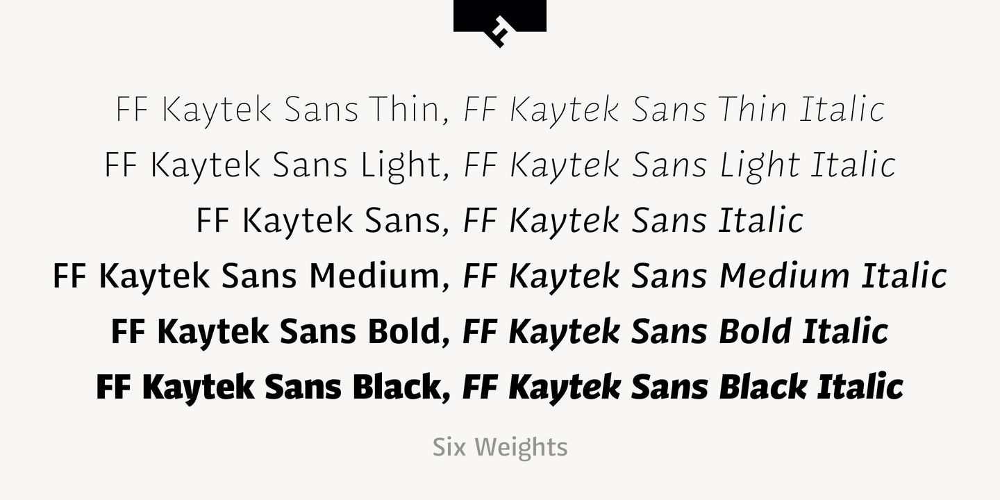 FF Kaytek Sans Medium Italic Font preview